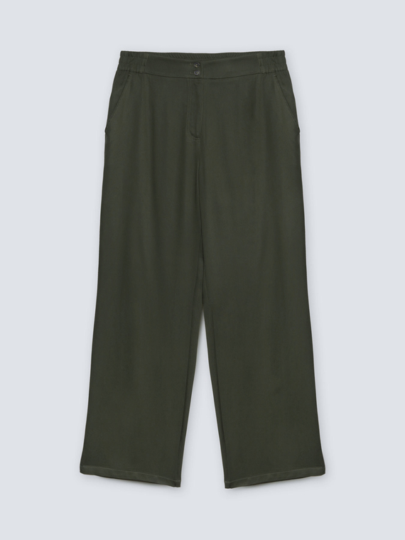 Straight-leg lyocell and cotton trousers