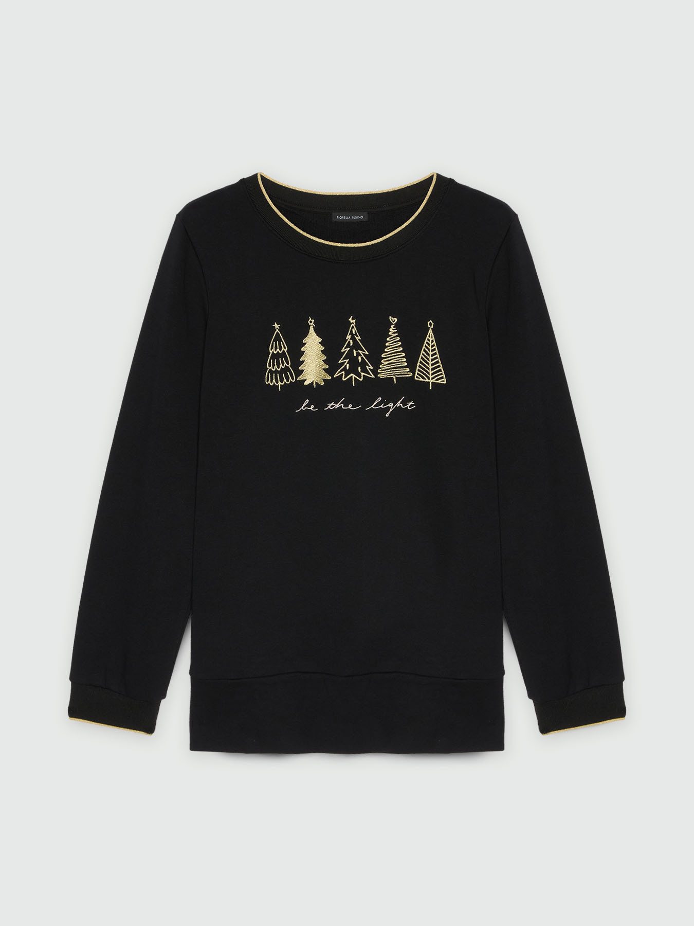 Sweatshirt with embroidered Christmas trees image number 4