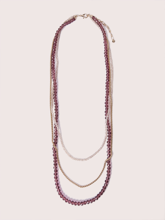 Multi-strand necklace with faceted crystals