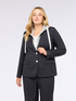 Blazer gessato con cappuccio in felpa staccabile image number 1