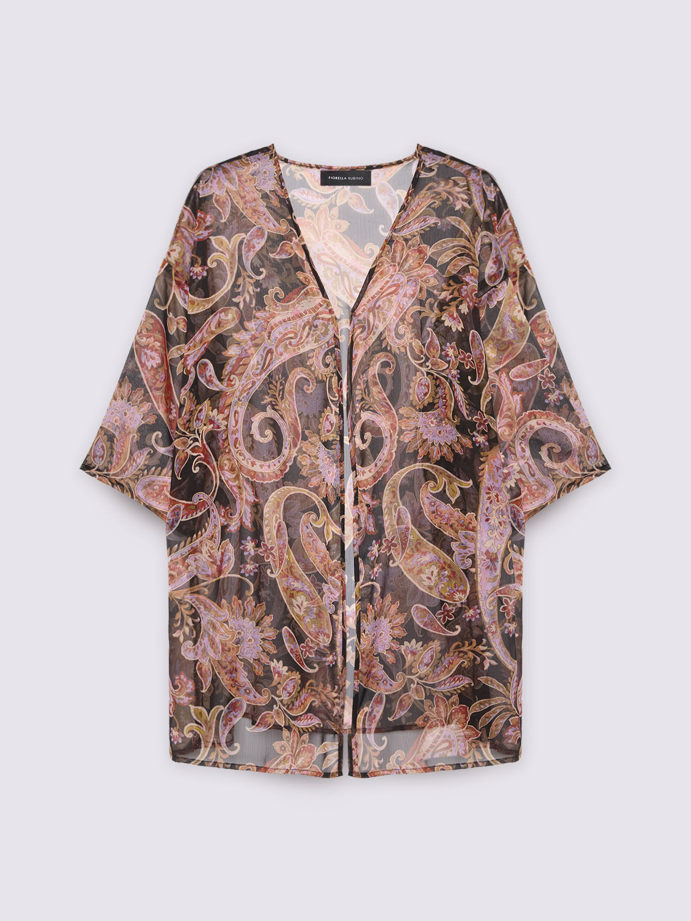 Kimono aus Cr&ecirc;pe mit Paisley-Druck. image number 4