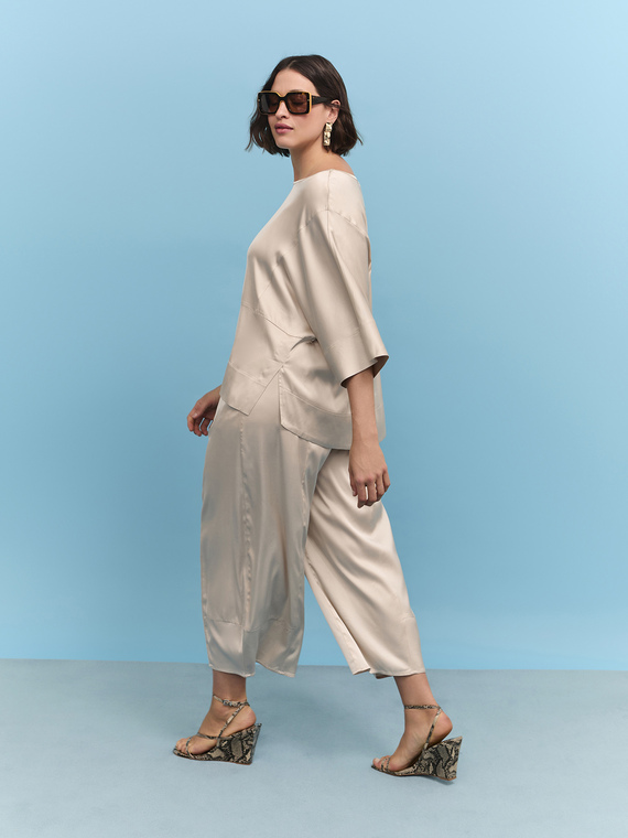 Balloon Pants in Stretch Satin