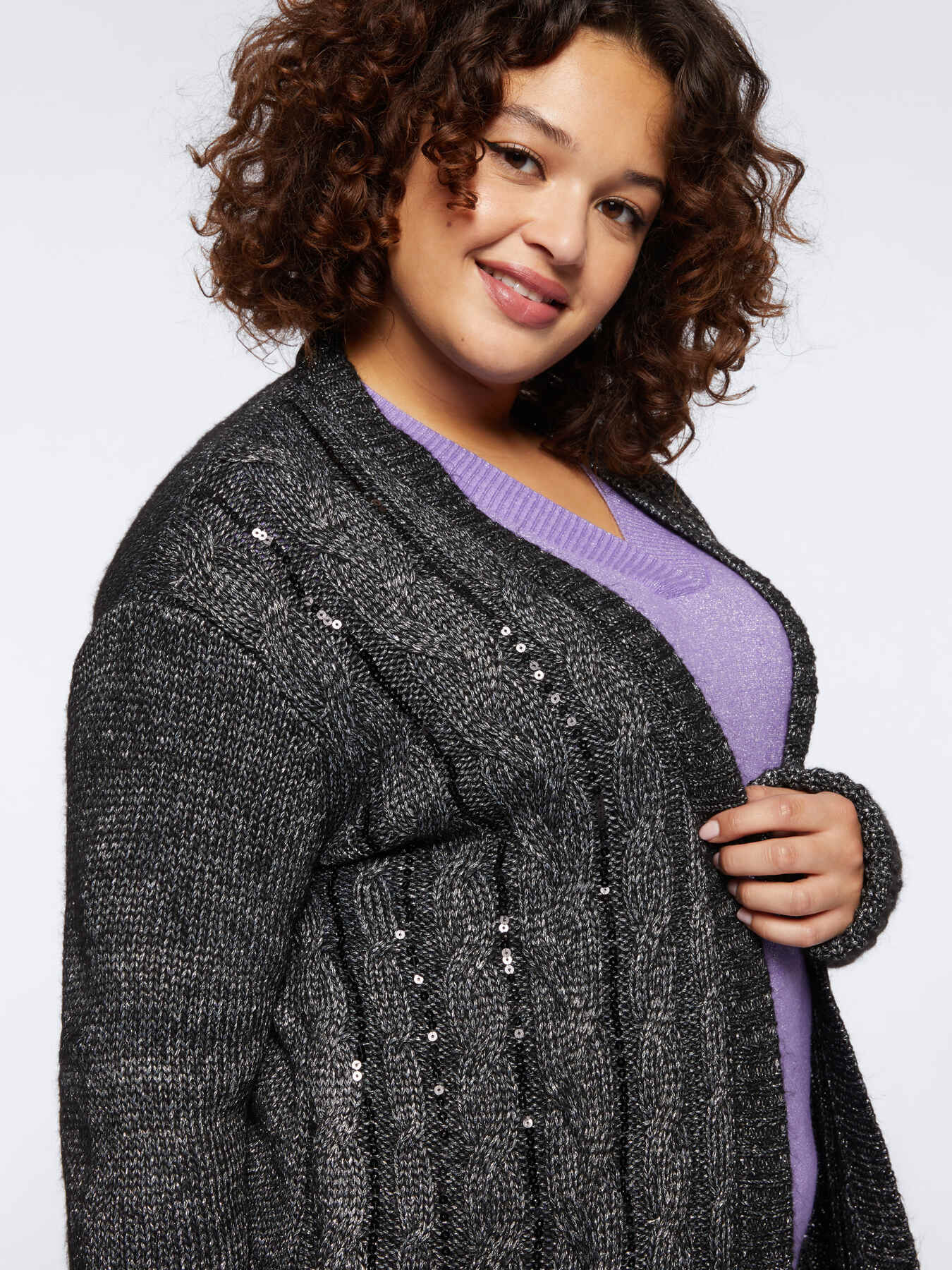 C&aacute;rdigan largo de l&uacute;rex con bordado image number 0