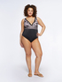 One-piece swimsuit with foliage print image number 1