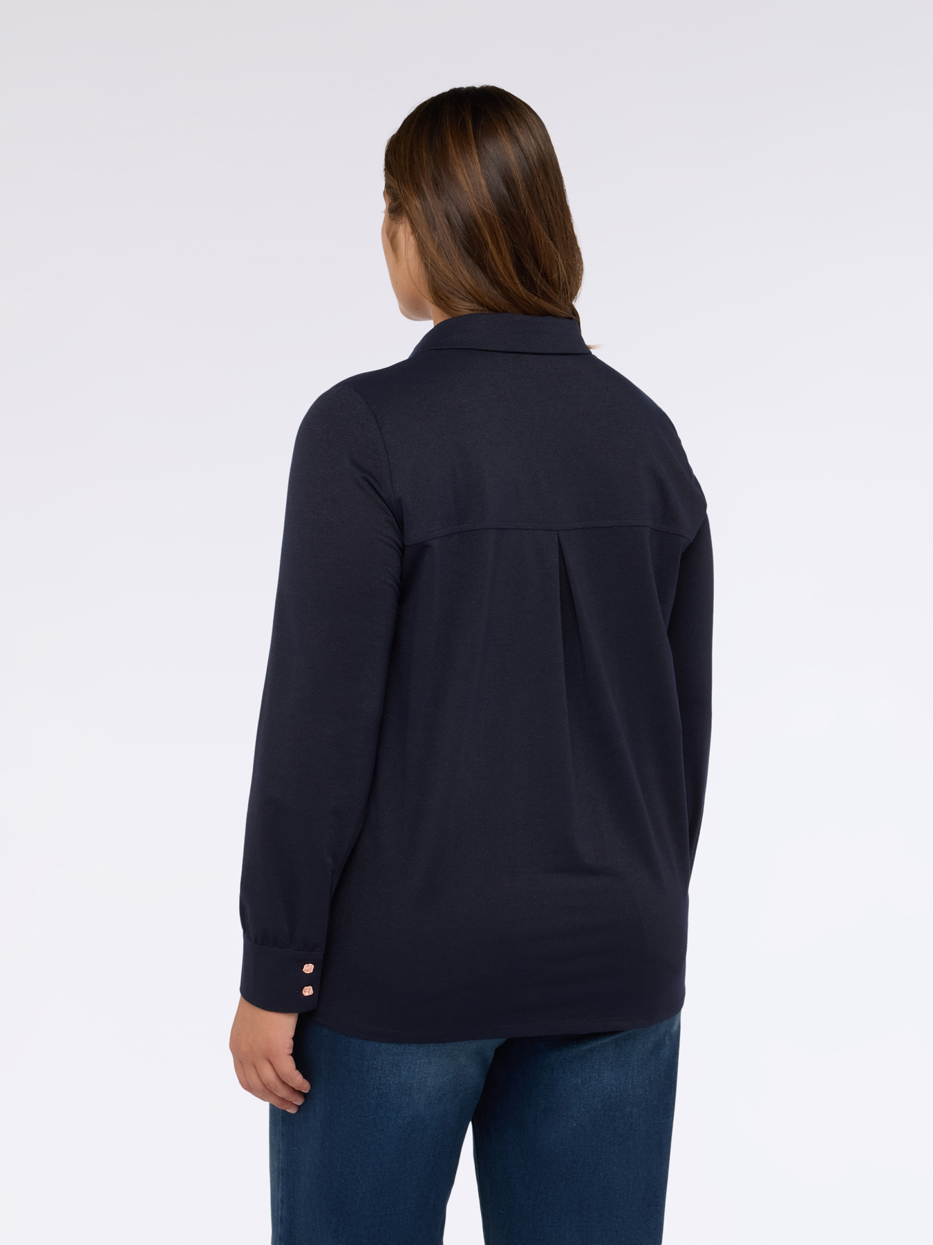 Lurex jersey shirt with buttons image number 1