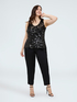 Top con paillettes e scollo a V image number 2