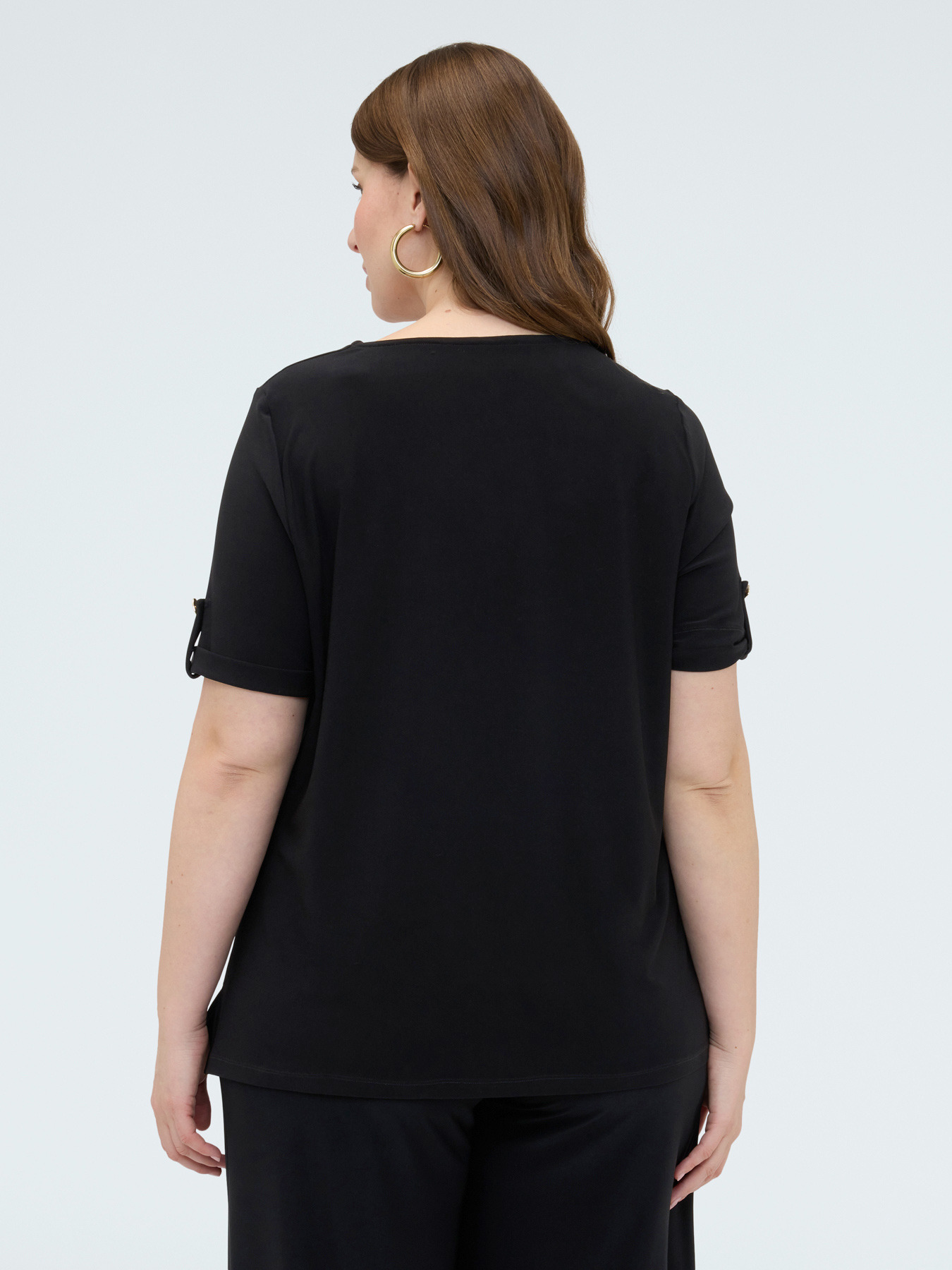 T-shirt in jersey con drappeggio image number 1