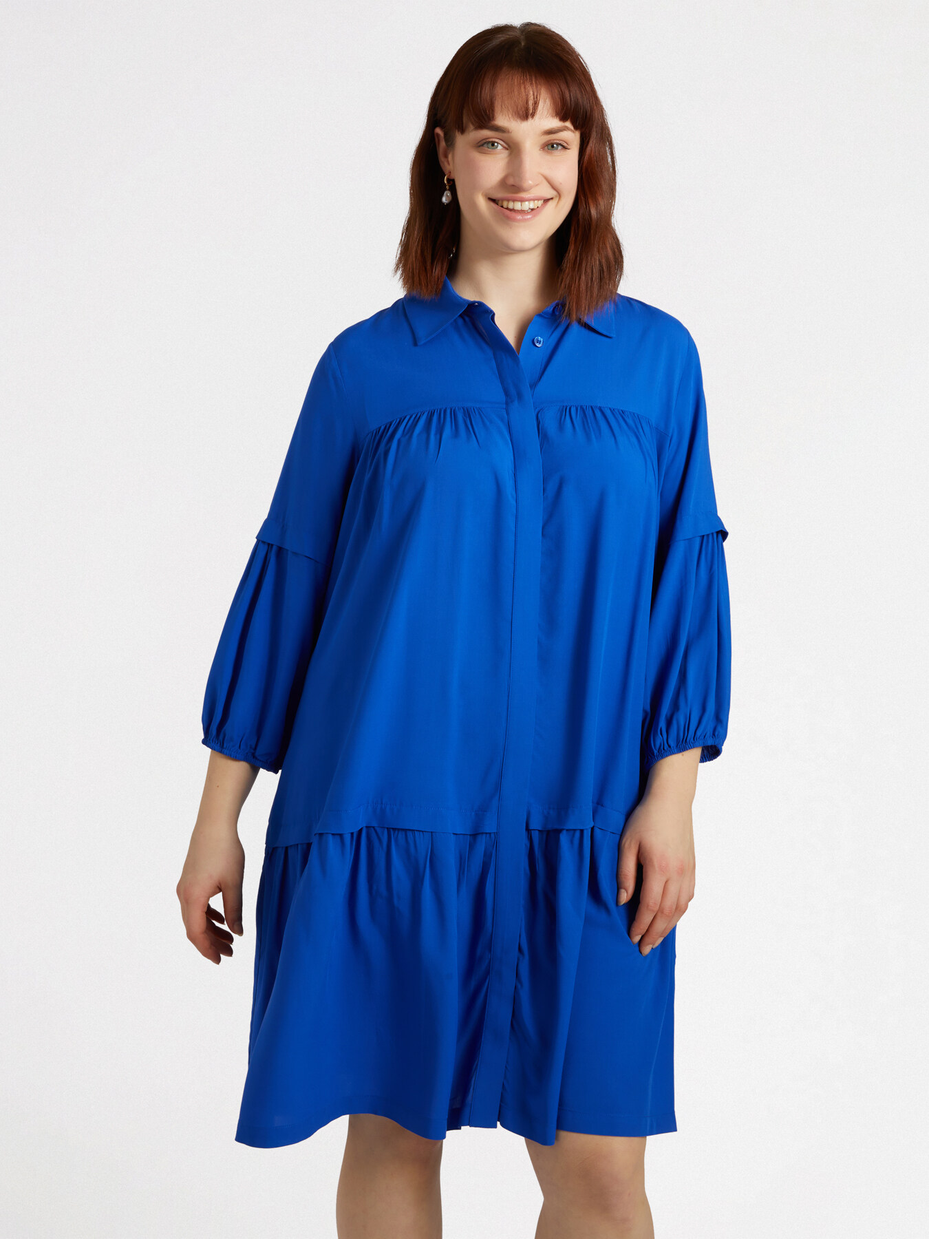 LENZING&trade; ECOVERO&trade; viscose flounced dress image number 2