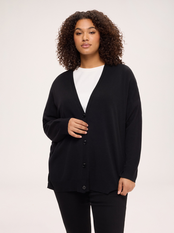 Cardigan col en V en tricot fin