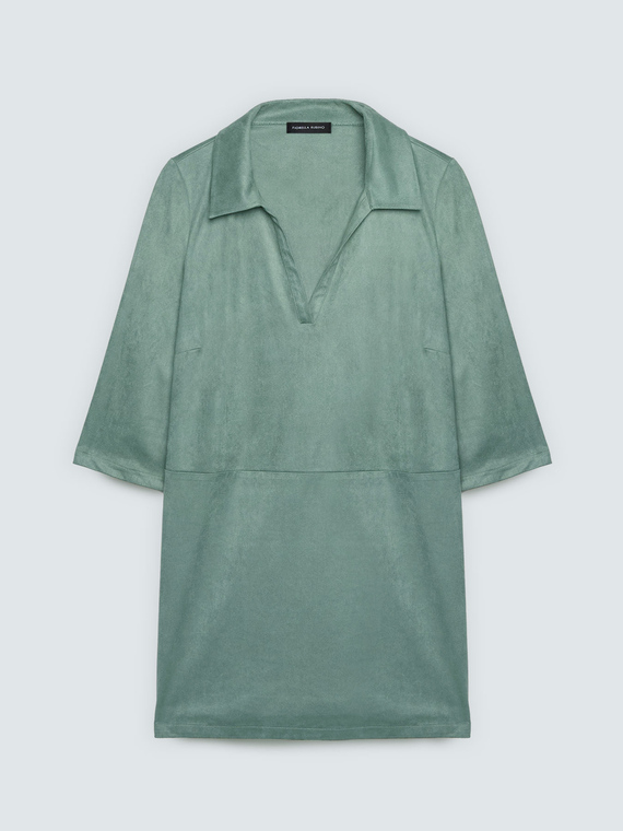 Robe courte soft touch avec col polo