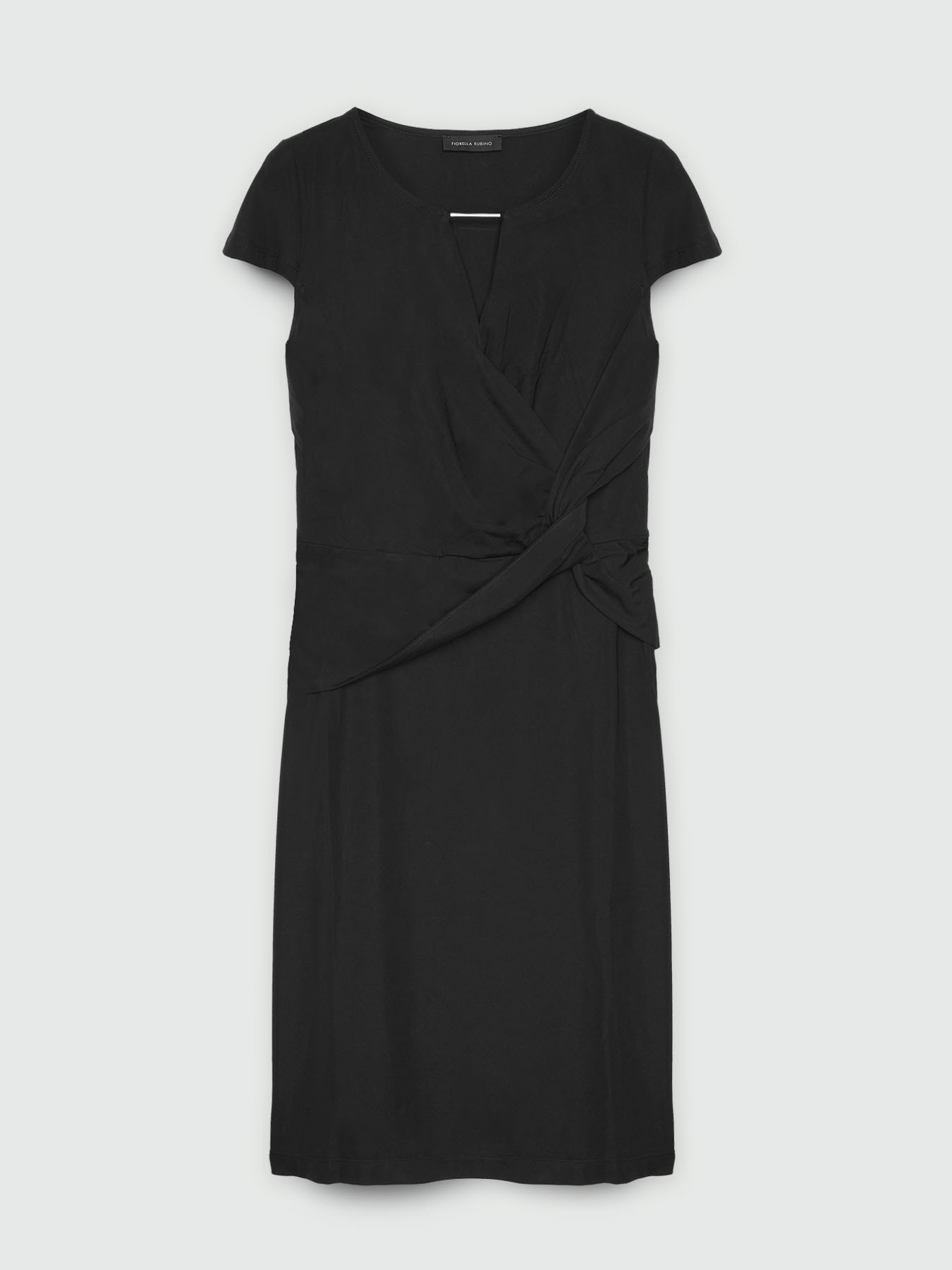 Vestido de tejido de punto con nudo lateral image number 4