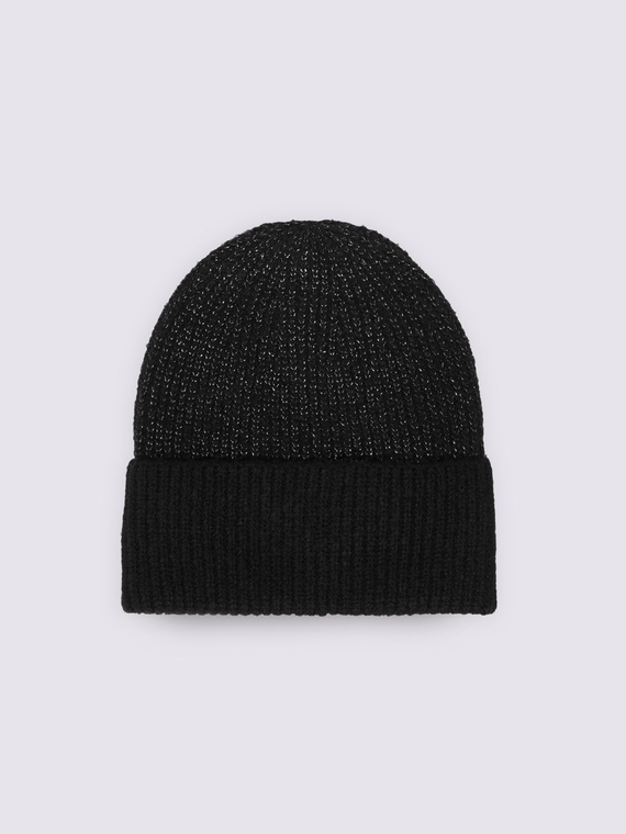 Gorro lurex de punto acanalado