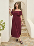 Chill off-shoulder long dress with ruffles image number 0