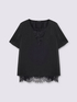 Blusa in raso con dettagli in pizzo image number 4