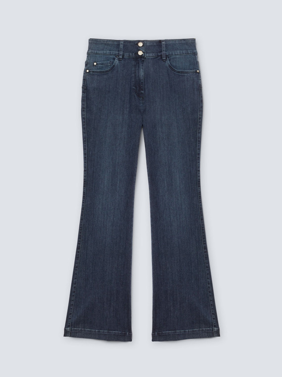 Jeans flare Turchese