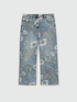 Cropped-Jeans mit floralem Muster image number 5