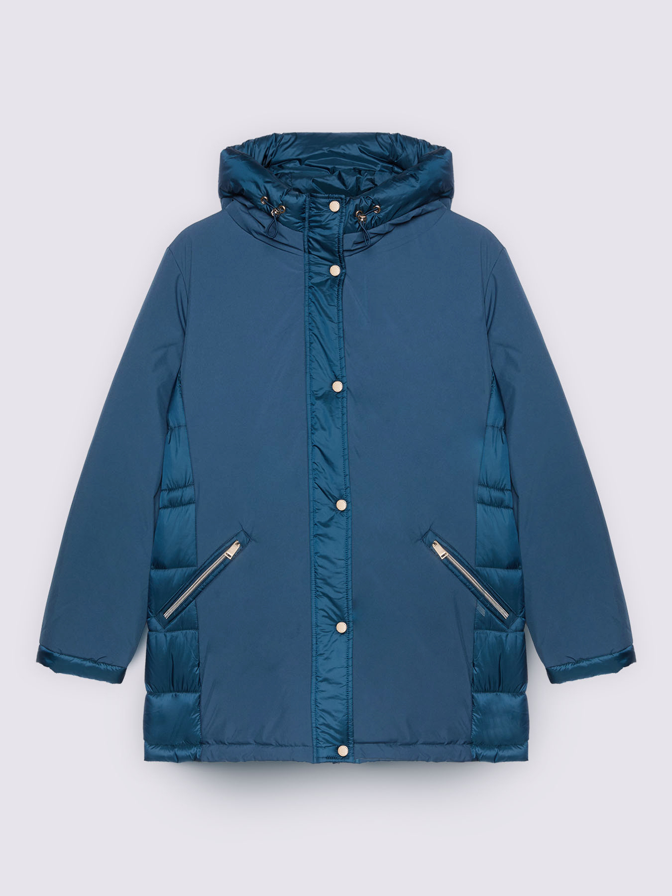 Hybrid hooded down jacket image number 4