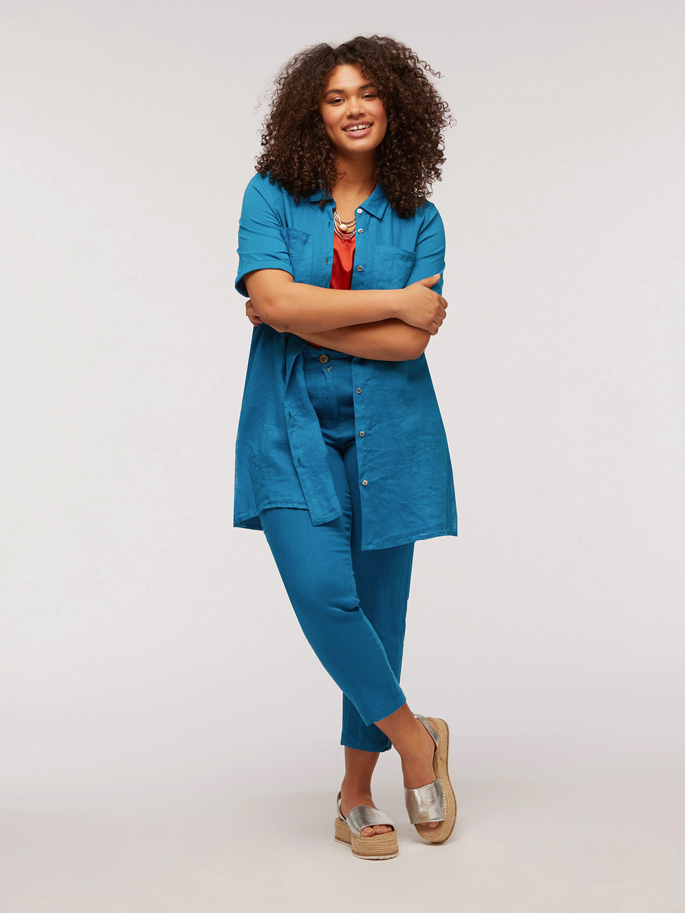 Pantaloni dritti in lino e cotone - FiorellaRubino.com