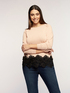 Sweater with lace trim image number 0
