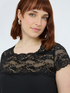 Jersey T-shirt with lace insert image number 2