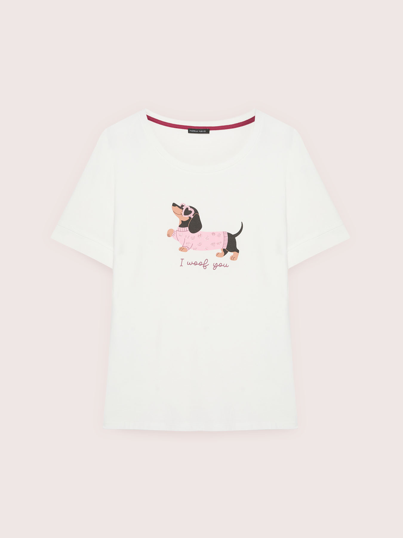 Cotton t-shirt with dachshund print image number 4