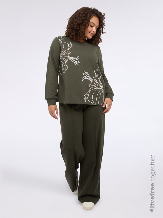 Pantaloni wide leg in punto milano | Fiorella Rubino