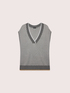 V-neck vest with jacquard pattern image number 4