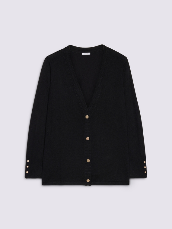 Cardigan scollo a V con bottoni