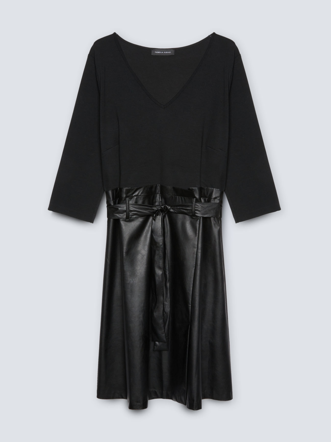 Vestito in due tessuti con fusciacca image number 3