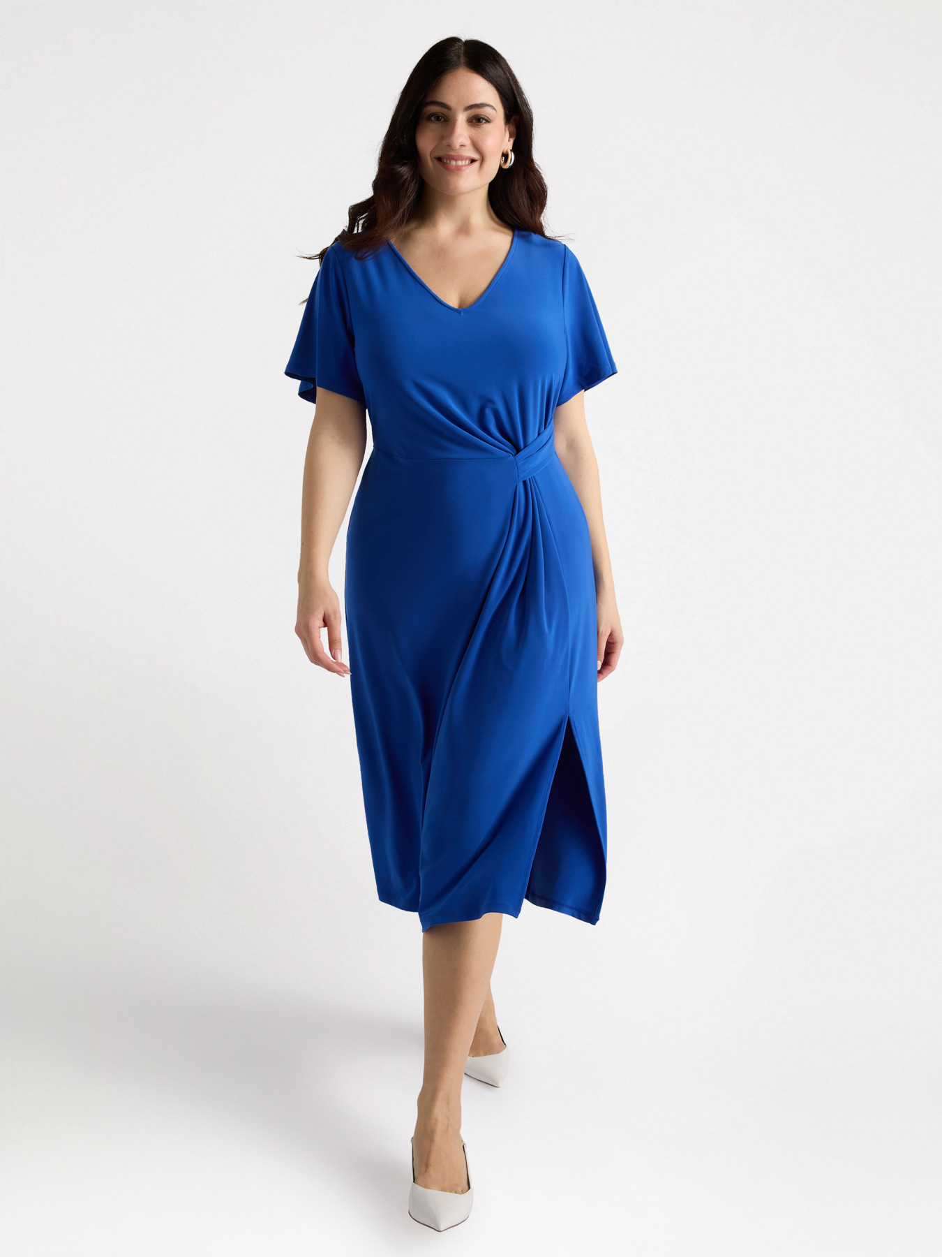 Vestido en tejido de punto con trabilla lateral image number 2