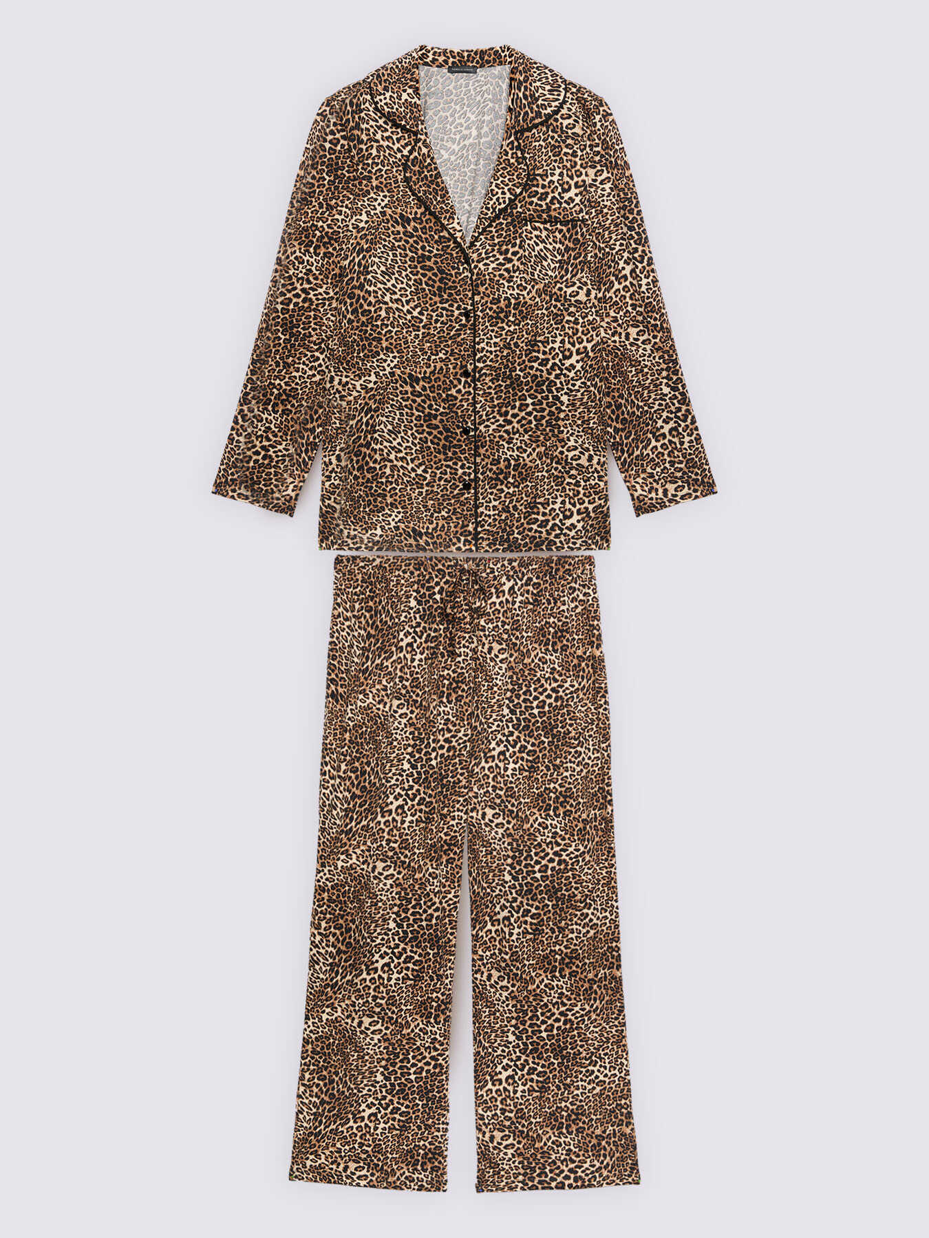 Spotted print pajama set in cotton jersey image number 4