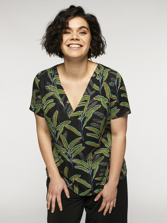Fiorella Rubino Blusa in viscosa dalla stampa palme Donna