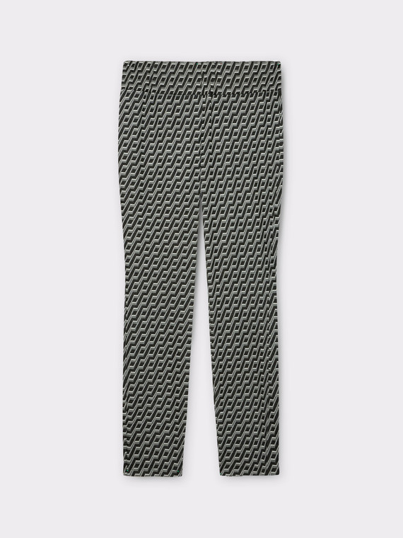Hose aus Milano Rib mit geometrischem Muster