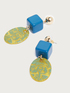 Dangling earrings with coloured pendants image number 2