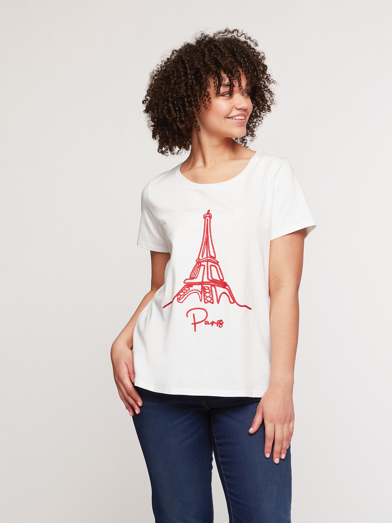 T-shirt with Paris embroidery image number 0