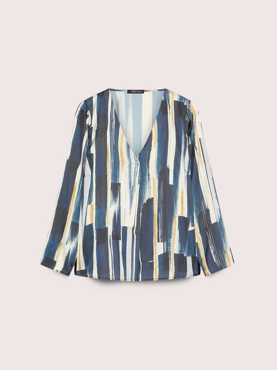 Printed satin blouse