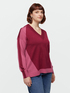 Block colour jumper with V-neck image number 2