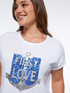 T-shirt con ricamo stile mariniere image number 0