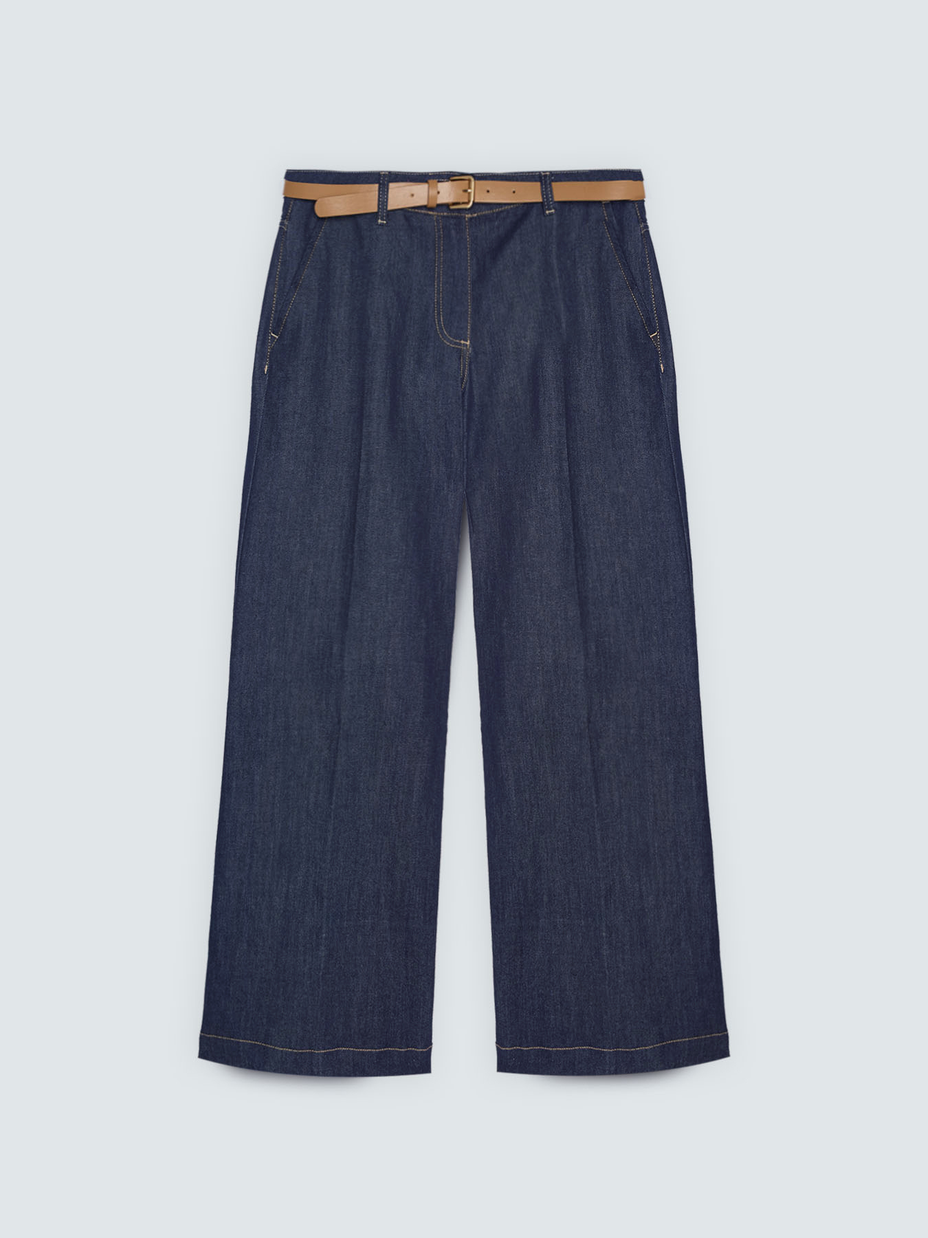 Wide Leg Jeans with removable belt image number 4