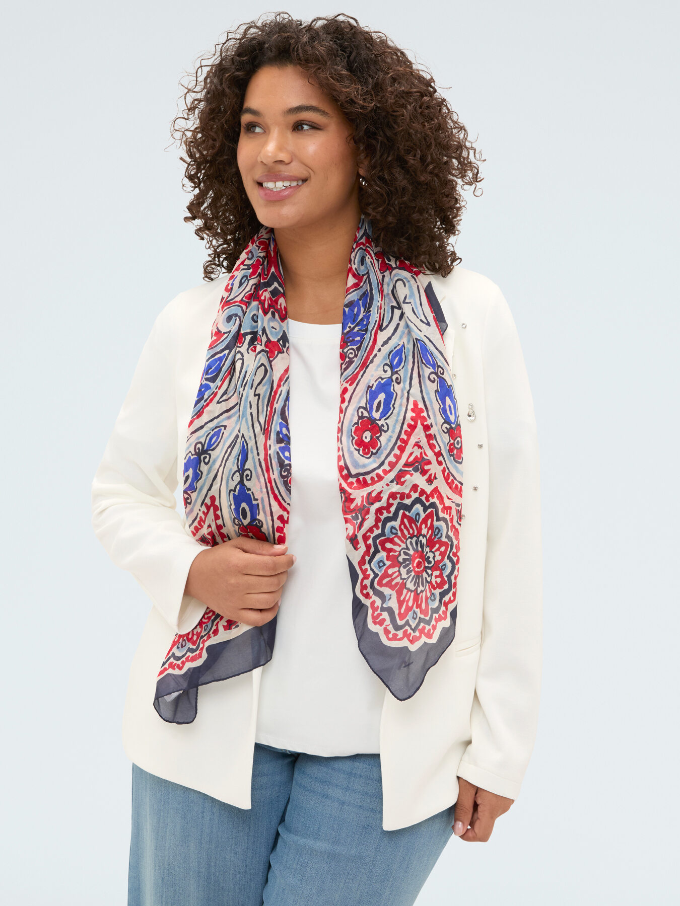 Foulard stampato in seta image number 0