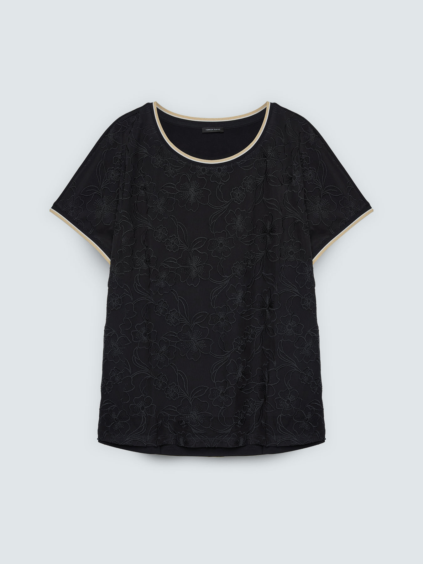 T-shirt with floral embroidery image number 4