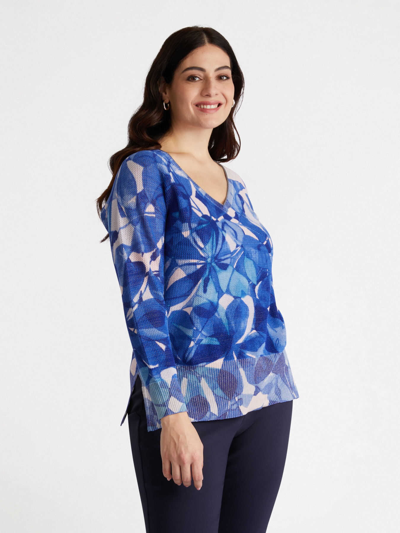 Pullover mit Blumendruck all over image number 2