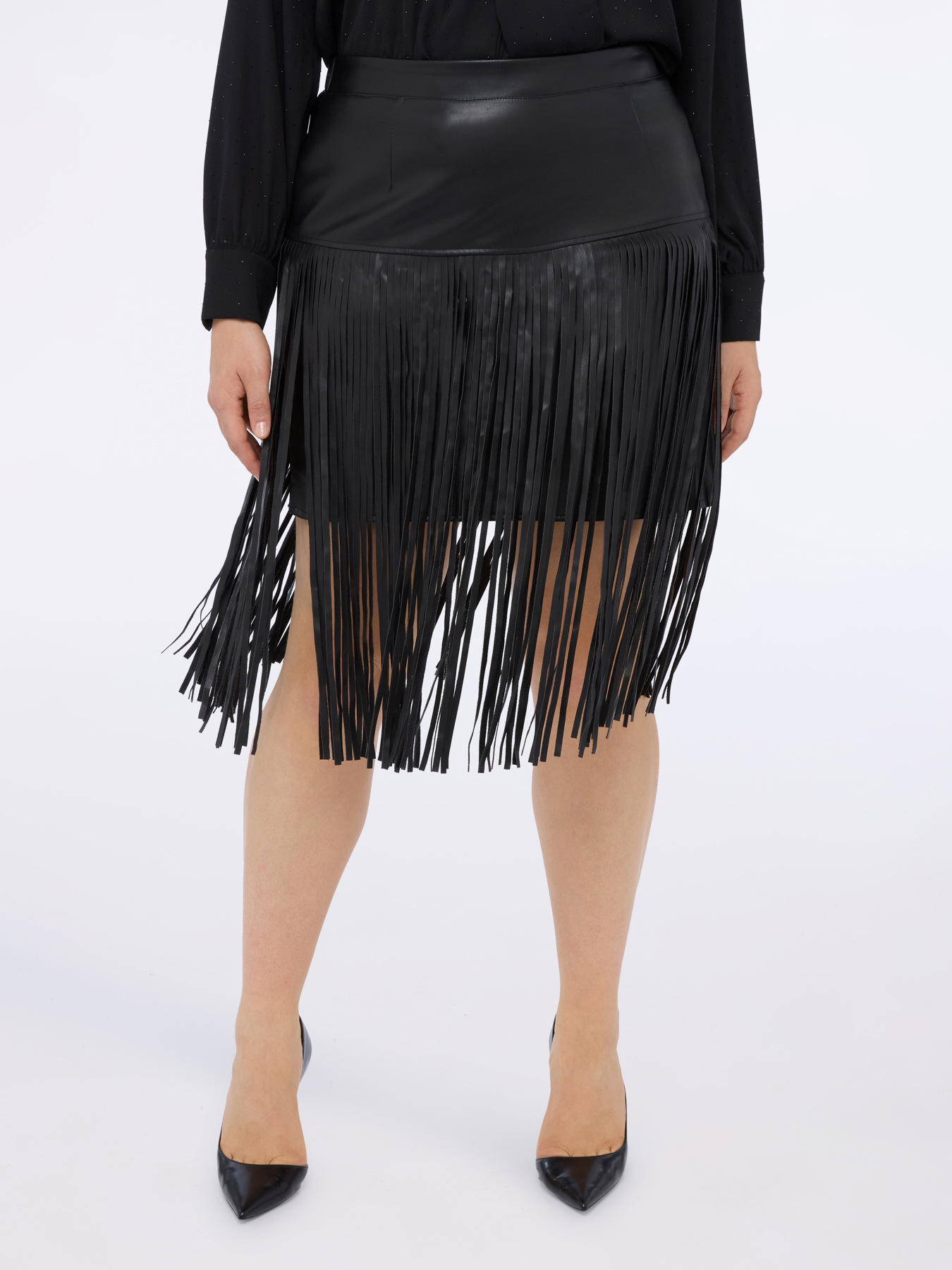 Tube skirt with maxi fringes image number 2