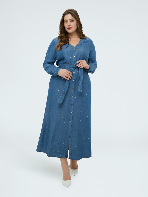 POWER Kleid aus Denim mit Lichtpunkten