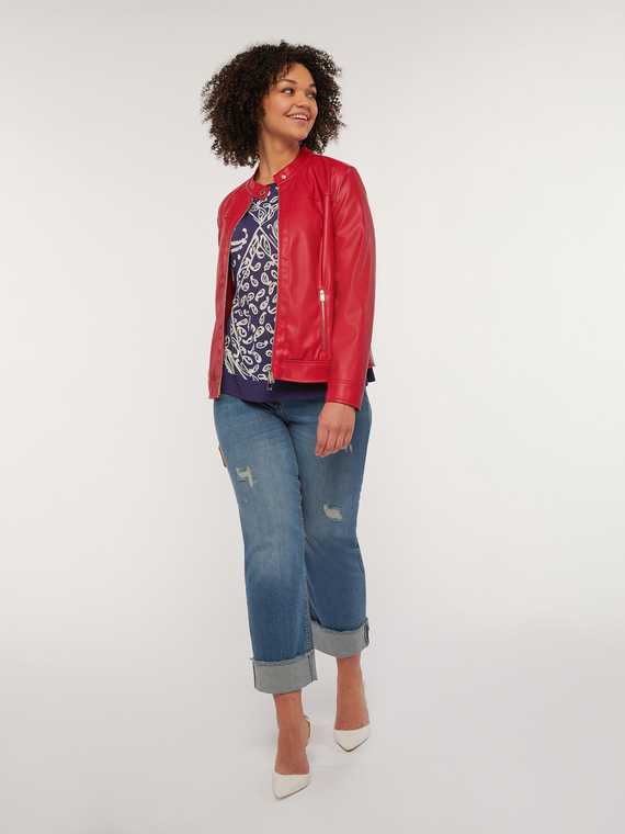 Fiorella Rubino Giacca in similpelle con zip Donna