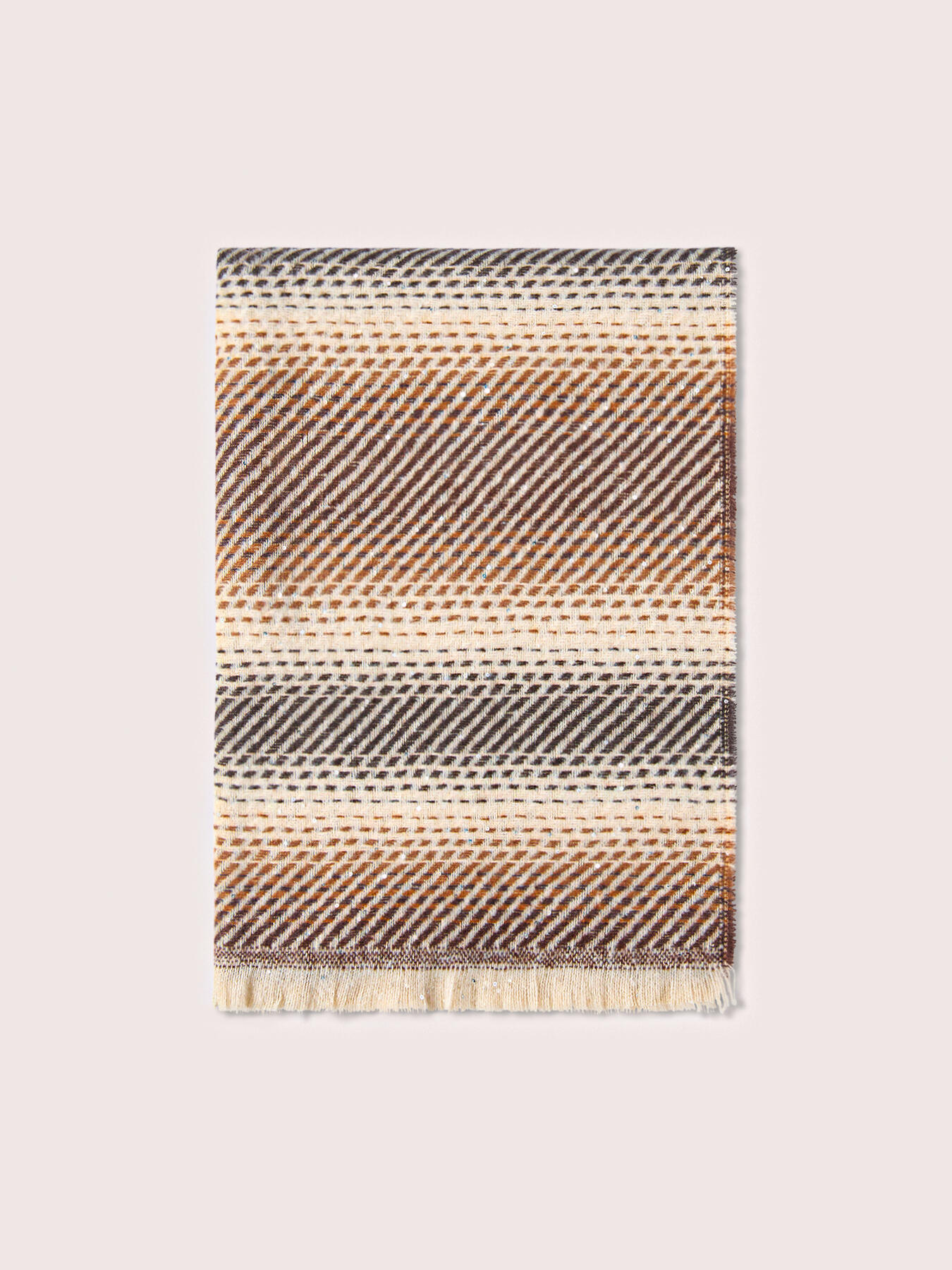 Striped scarf with sequins image number 1