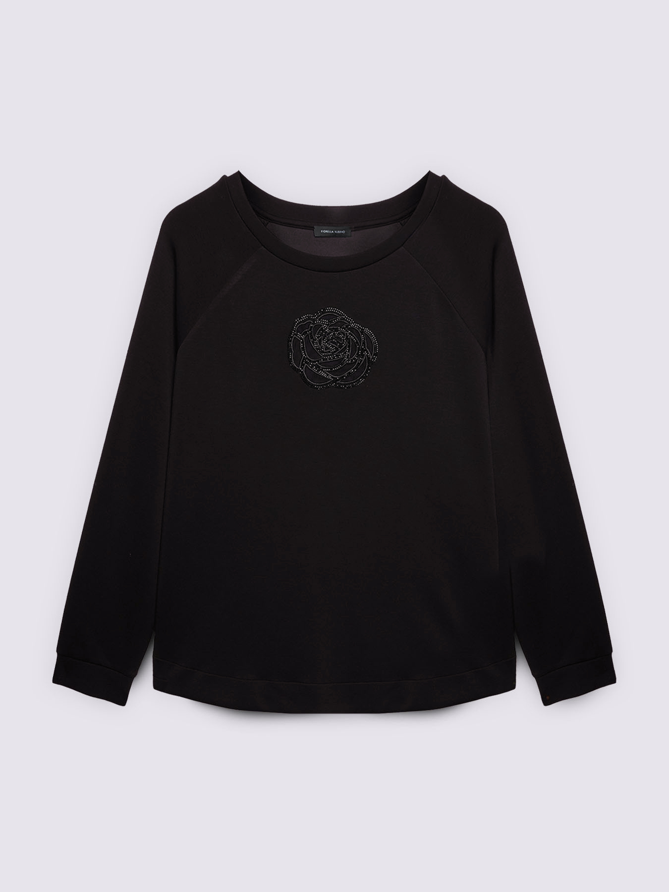Sweatshirt with rhinestone flower image number 4