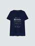 T-shirt in viscosa con scritta e paillettes image number 4