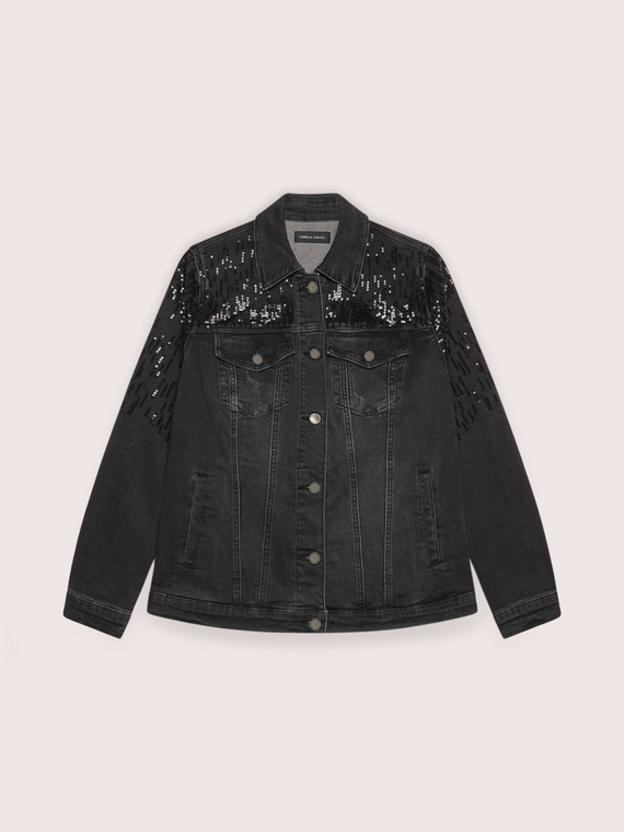 Veste en denim avec paillettes