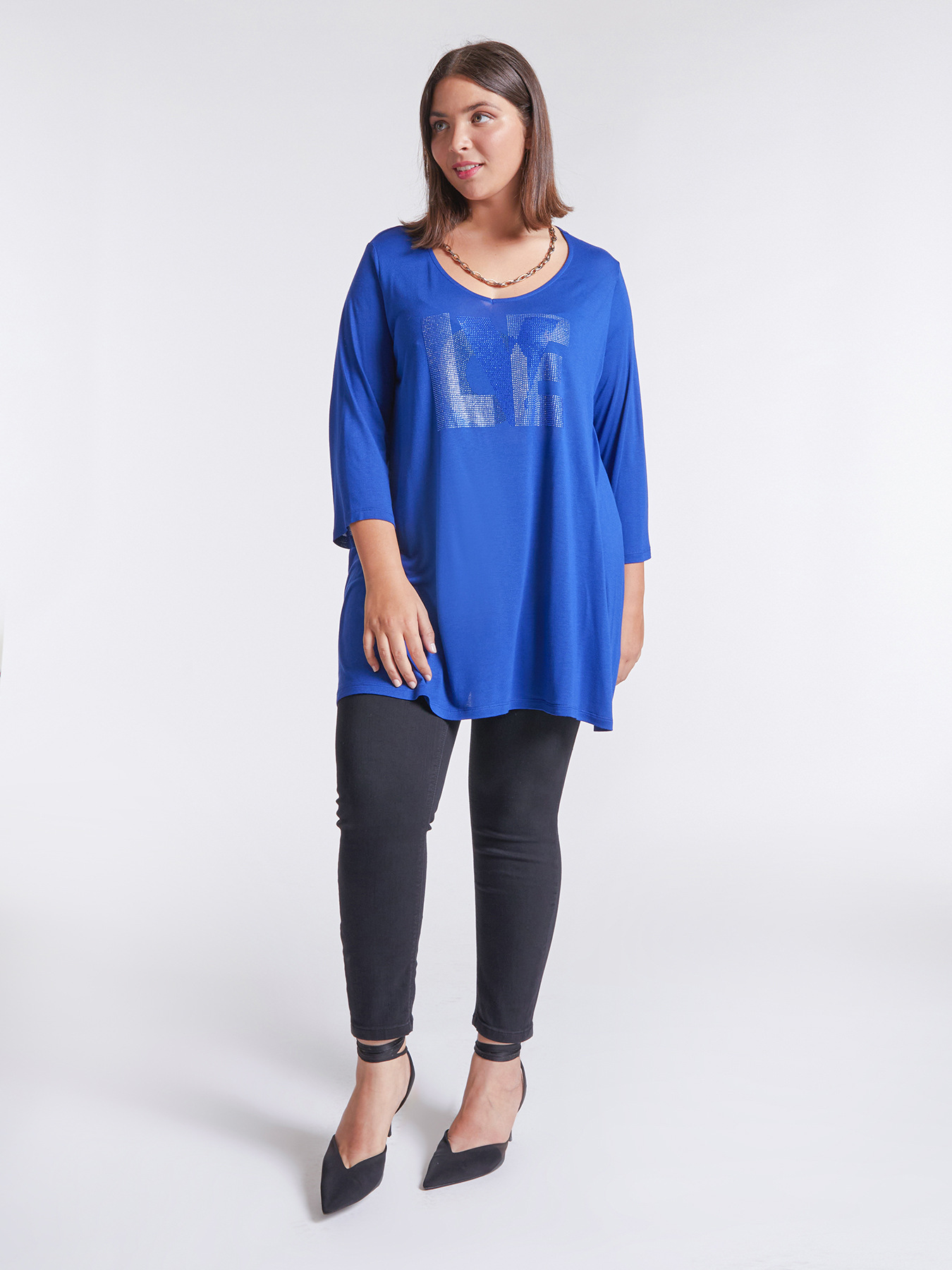 Viskose-T-Shirt mit Nieten image number 0